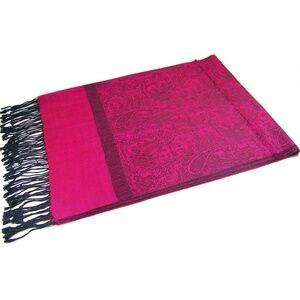 Deep Rose Paisley Pashmina/ Scarf